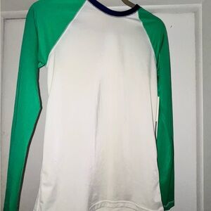 Colorblock Long Sleeve Rash Guard - Green and White